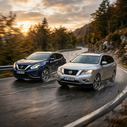 Action Shot: Nissan Murano,Pathfinder Driving Fast