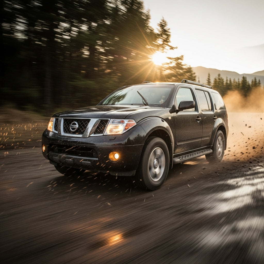 Action Shot: Nissan Pathfinder Driving Fast
