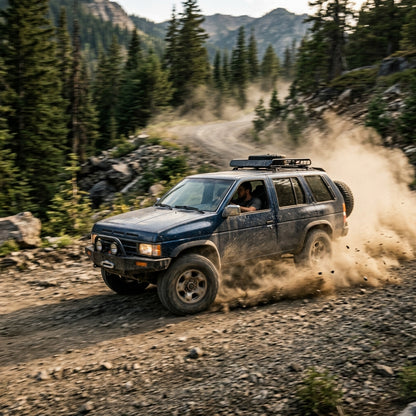 Action Shot: Nissan Pathfinder Driving Fast