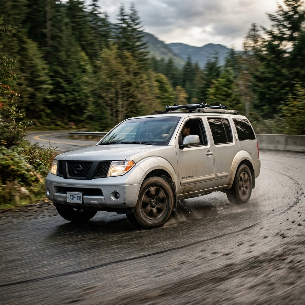 Action Shot: Nissan Pathfinder Driving Fast