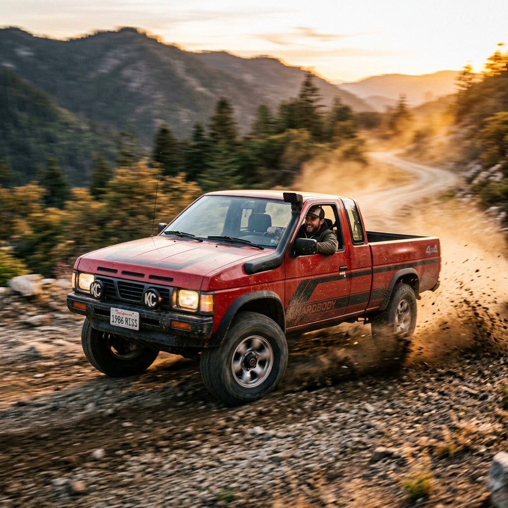 Action Shot: Nissan Pickup Driving Fast