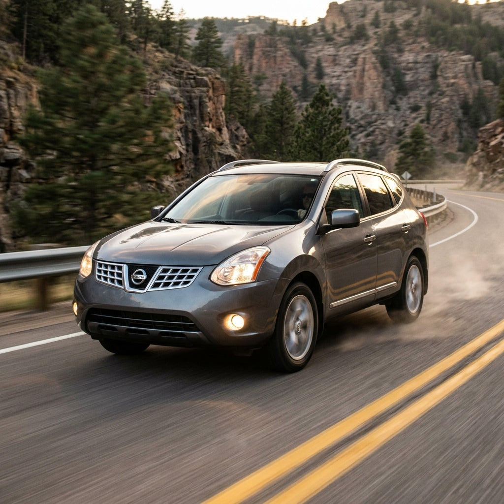 Action Shot: Nissan Rogue Driving Fast