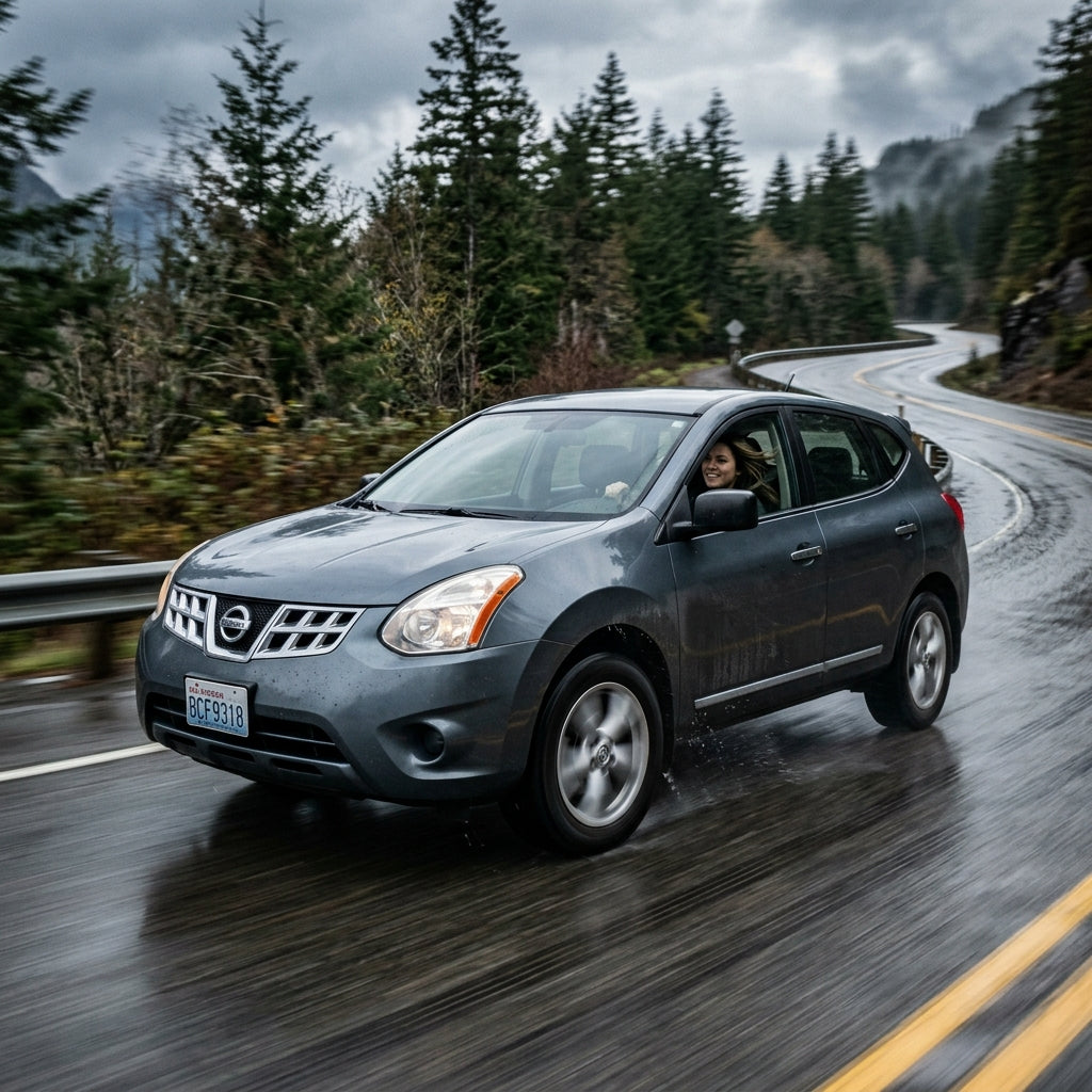 Action Shot: Nissan Rogue Select Driving Fast