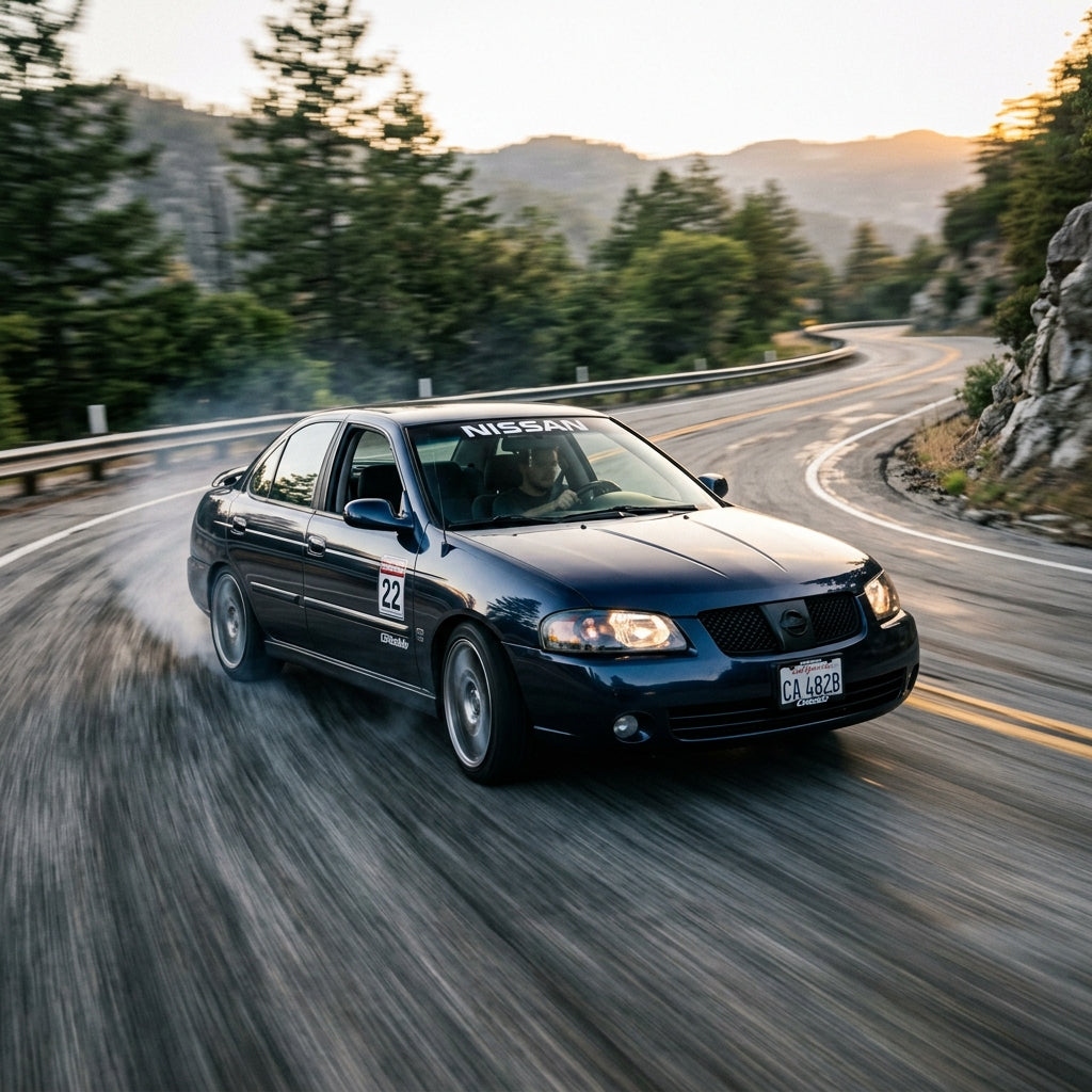 Action Shot: Nissan Sentra Driving Fast