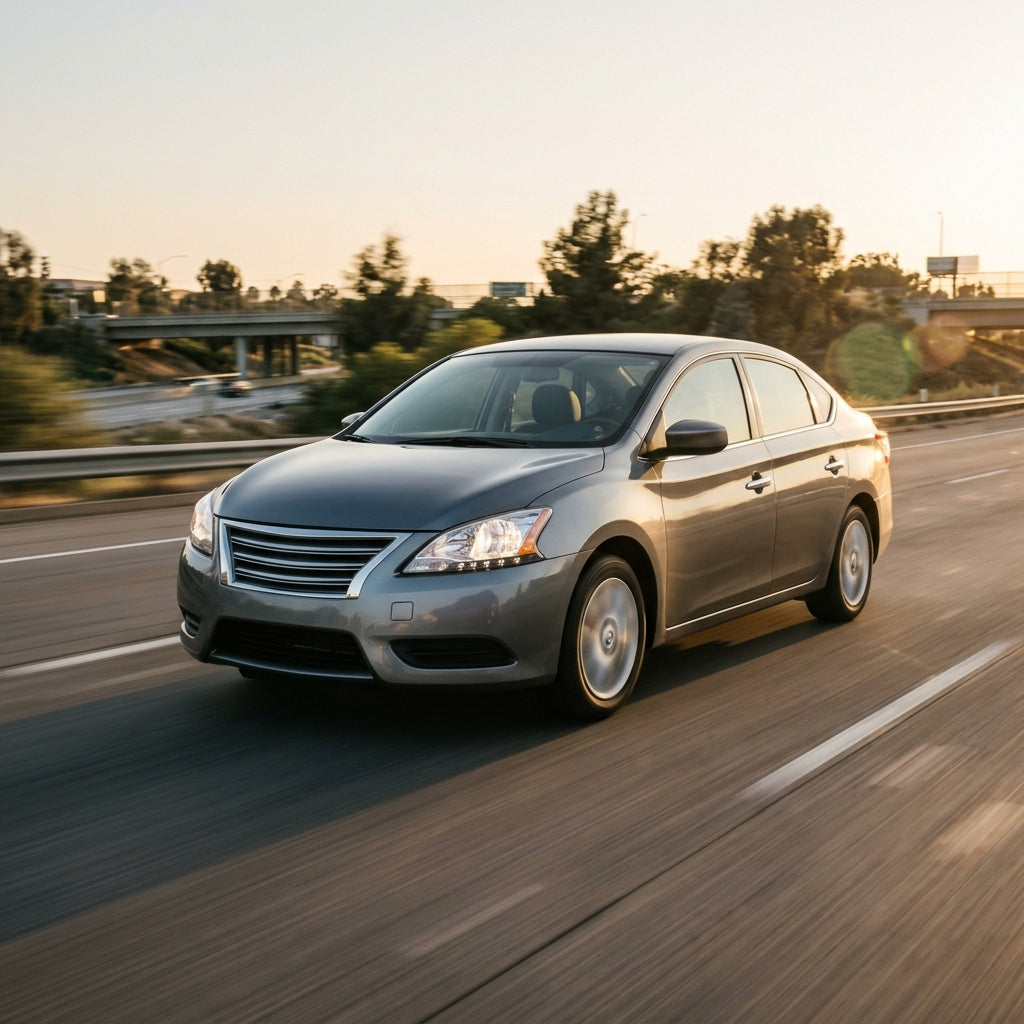 Action Shot: Nissan Sentra Driving Fast