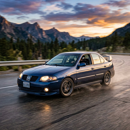 Action Shot: Nissan Sentra Driving Fast