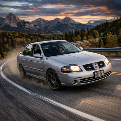 Action Shot: Nissan Sentra Driving Fast