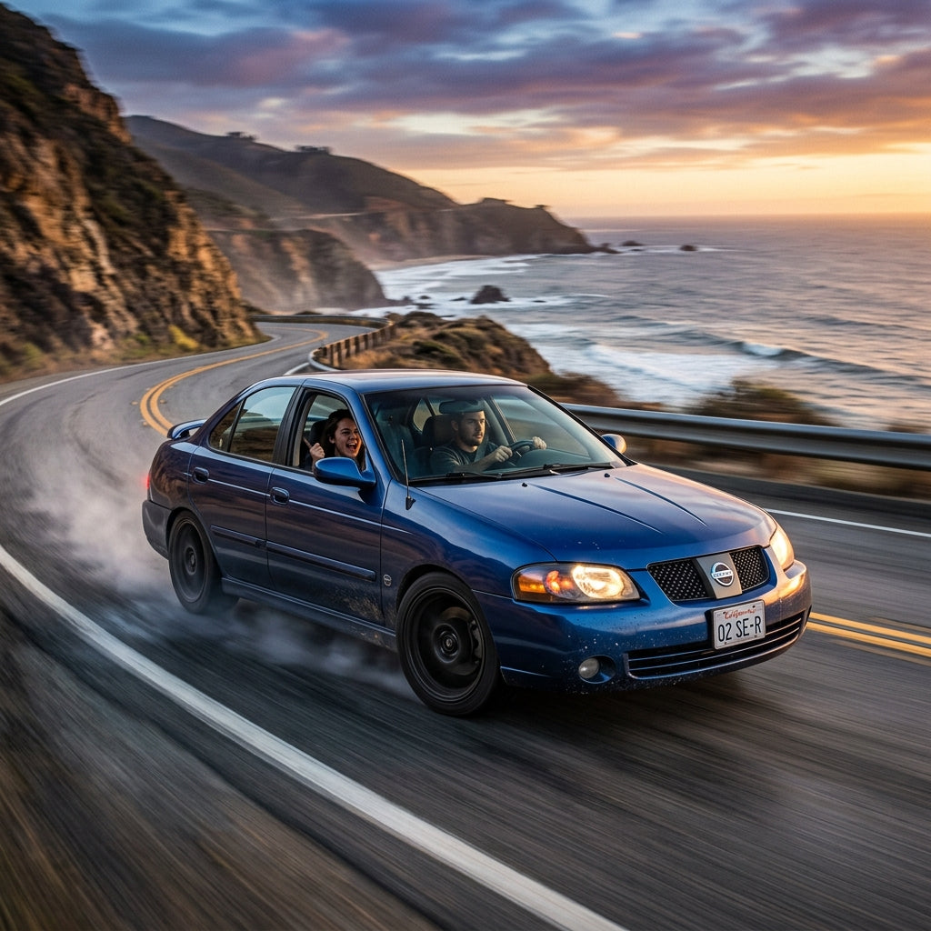 Action Shot: Nissan Sentra Driving Fast