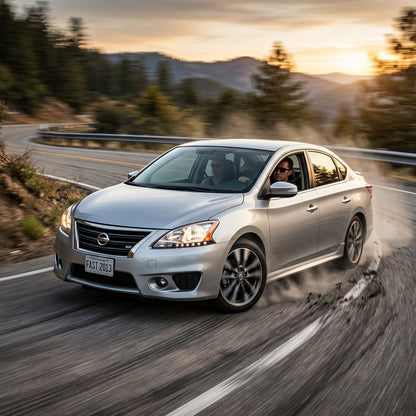 Action Shot: Nissan Sentra Driving Fast