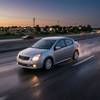 Action Shot: Nissan Sentra Driving Fast