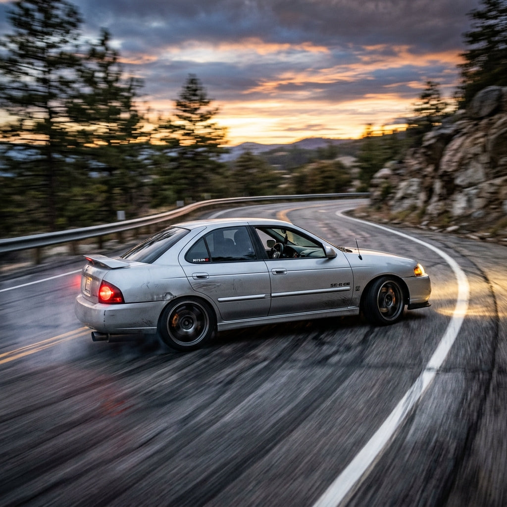 Action Shot: Nissan Sentra Driving Fast