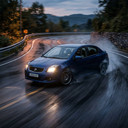 Action Shot: Nissan Sentra Driving Fast