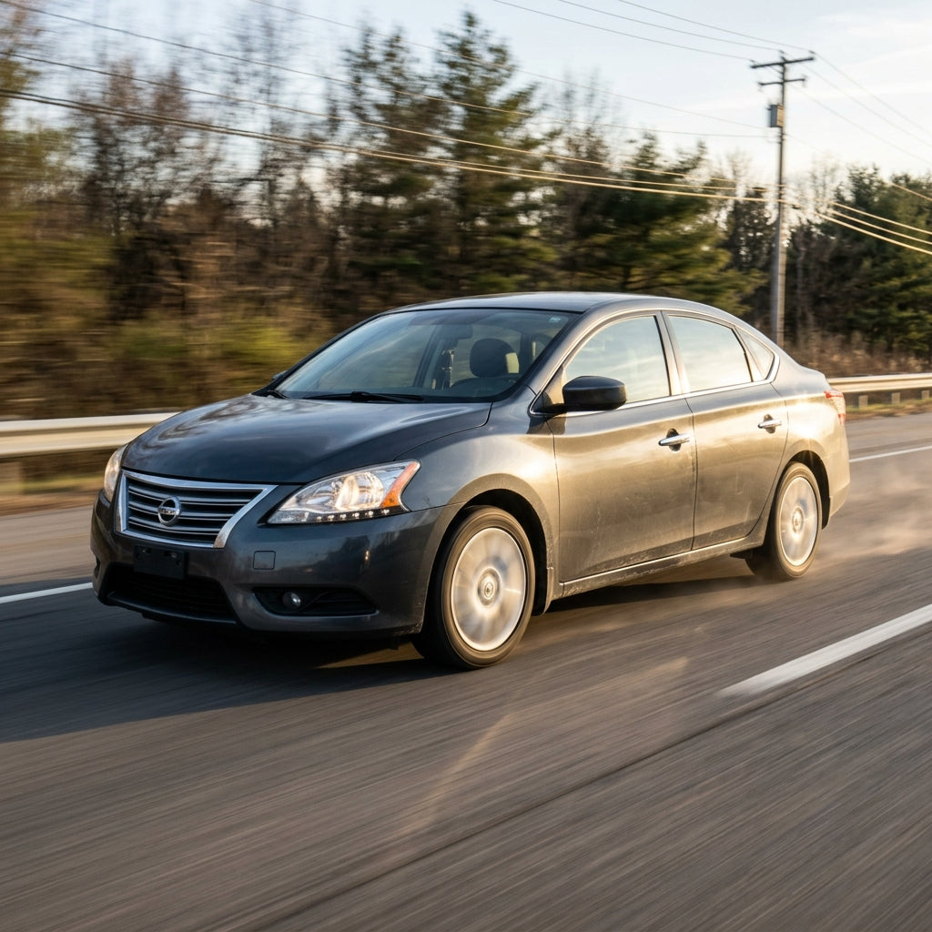 Action Shot: Nissan Sentra Driving Fast