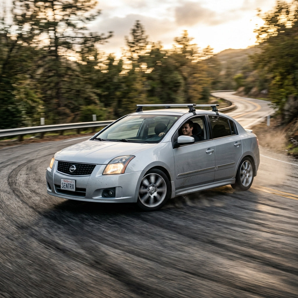 Action Shot: Nissan Sentra Driving Fast