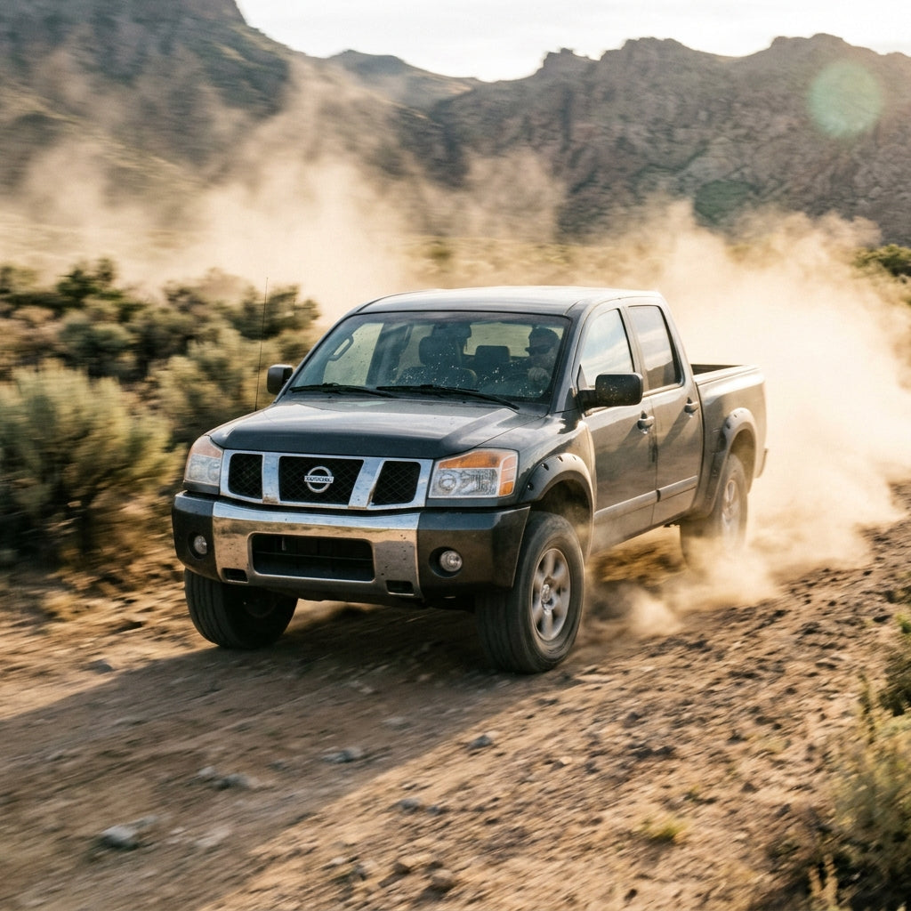 Action Shot: Nissan Titan Driving Fast