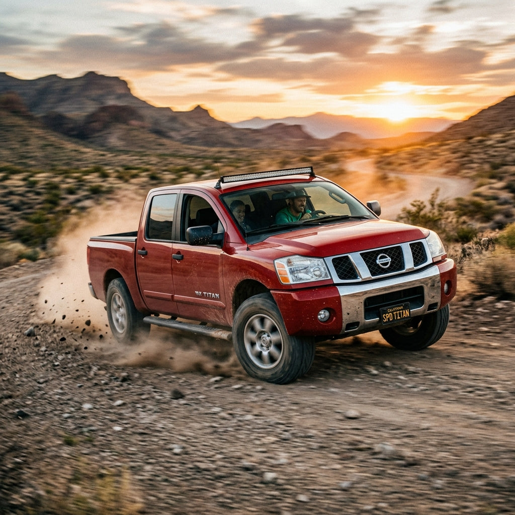 Action Shot: Nissan Titan Driving Fast