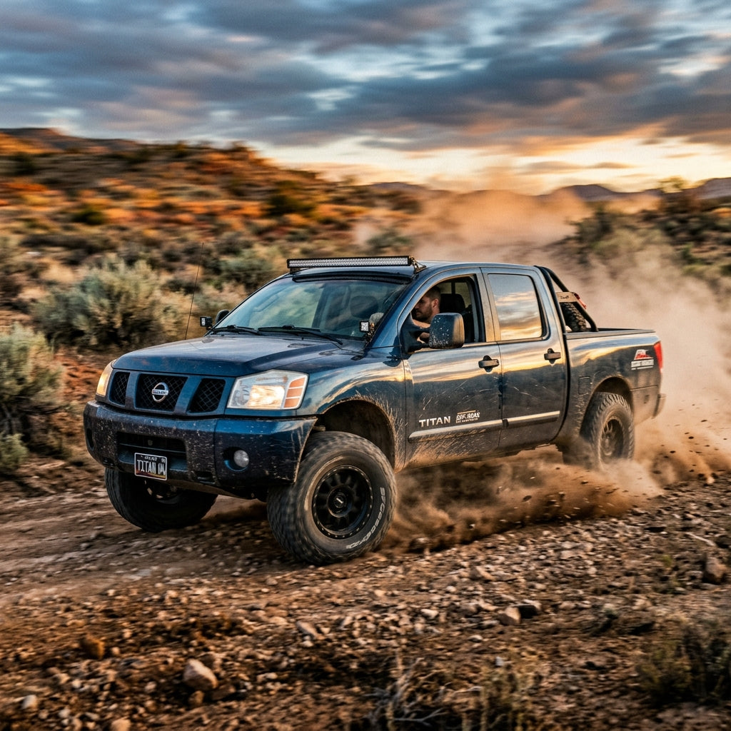 Action Shot: Nissan Titan Driving Fast