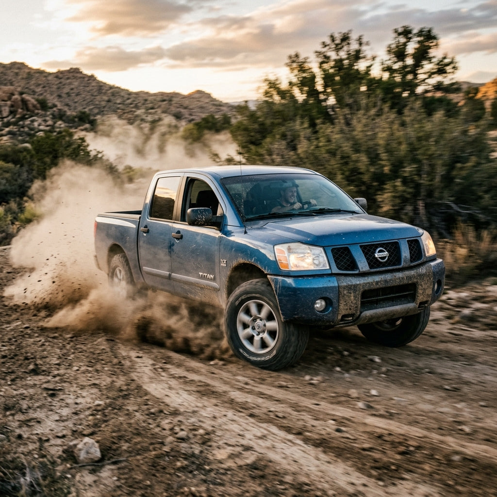 Action Shot: Nissan Titan Driving Fast