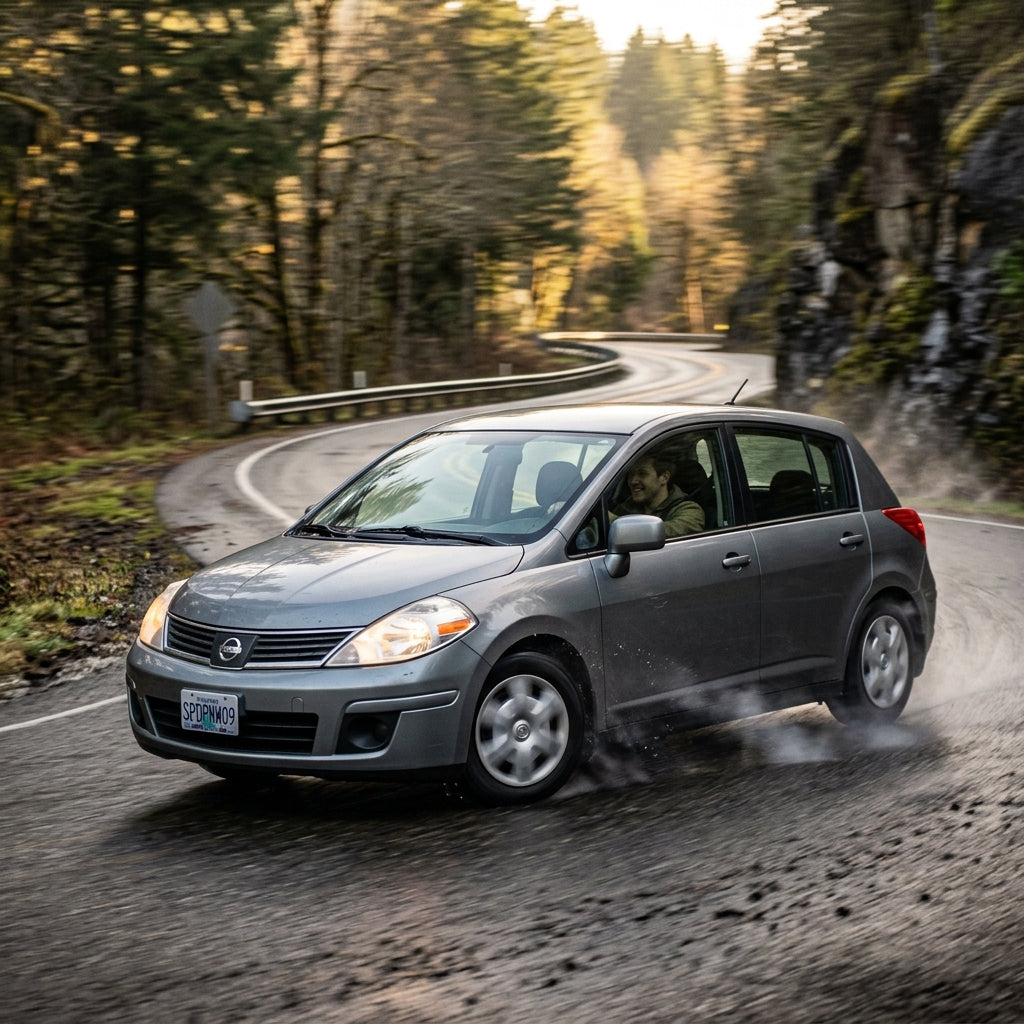 Action Shot: Nissan Versa Driving Fast