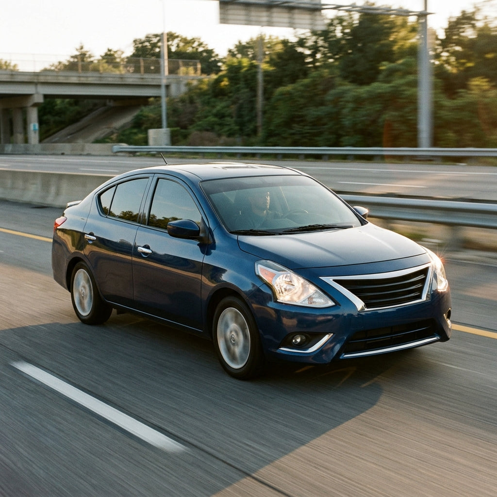 Action Shot: Nissan Versa Driving Fast