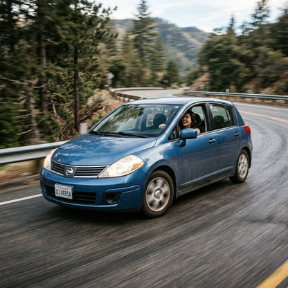 Action Shot: Nissan Versa Driving Fast