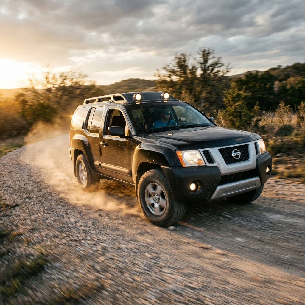 Action Shot: Nissan Xterra Driving Fast