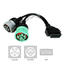 OBD2 to 6 Pin J1708 and 9 Pin J1939 Y Cable for Heavy Duty Trucks