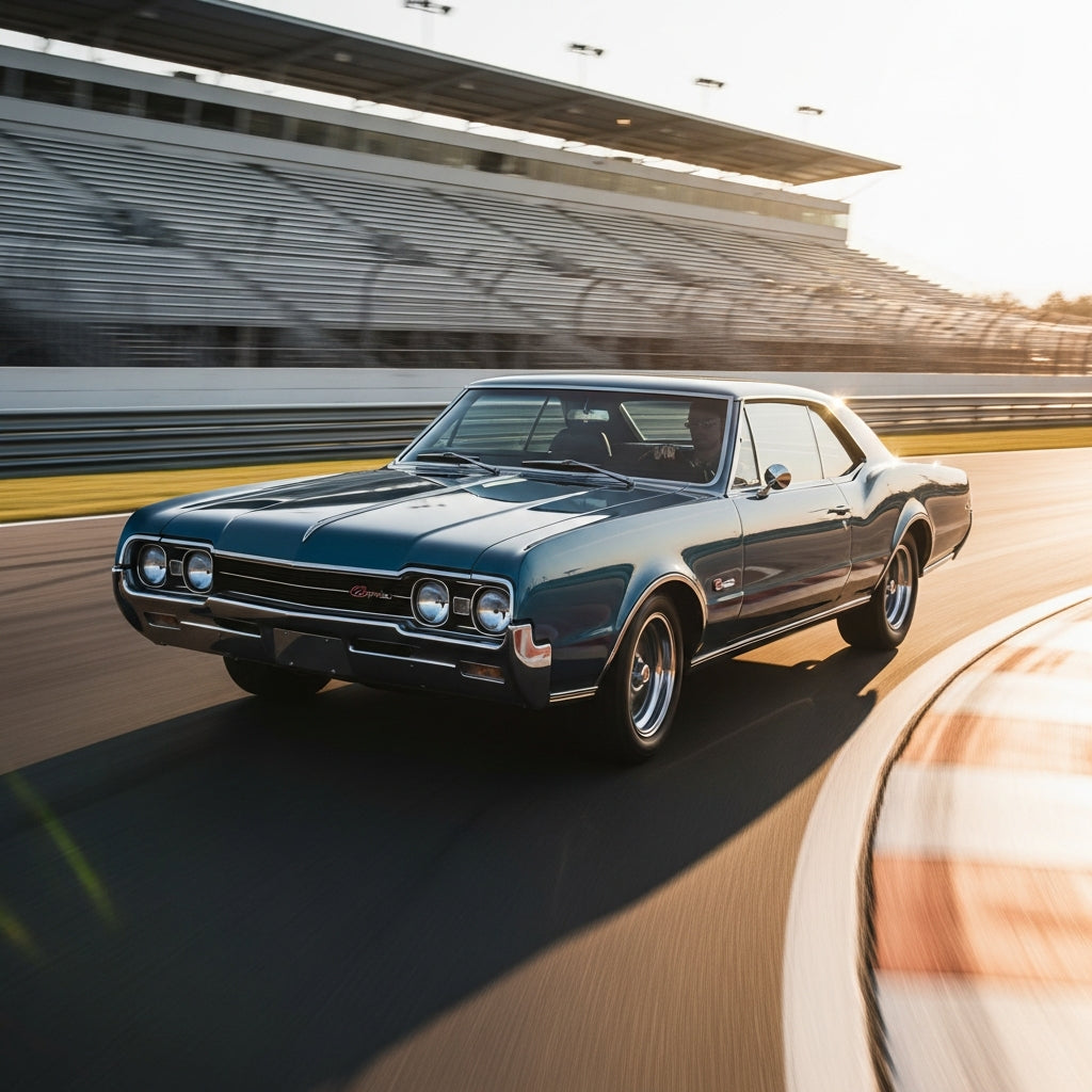 Action Shot: Oldsmobile 98, Cutlass, Delta 88, Vista Cruiser Driving Fast