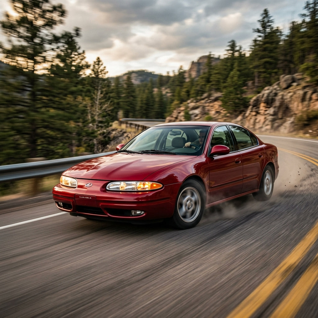 Action Shot: Oldsmobile Alero Driving Fast