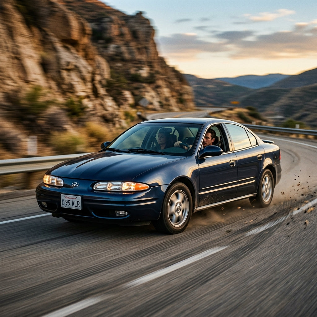Action Shot: Oldsmobile Alero Driving Fast