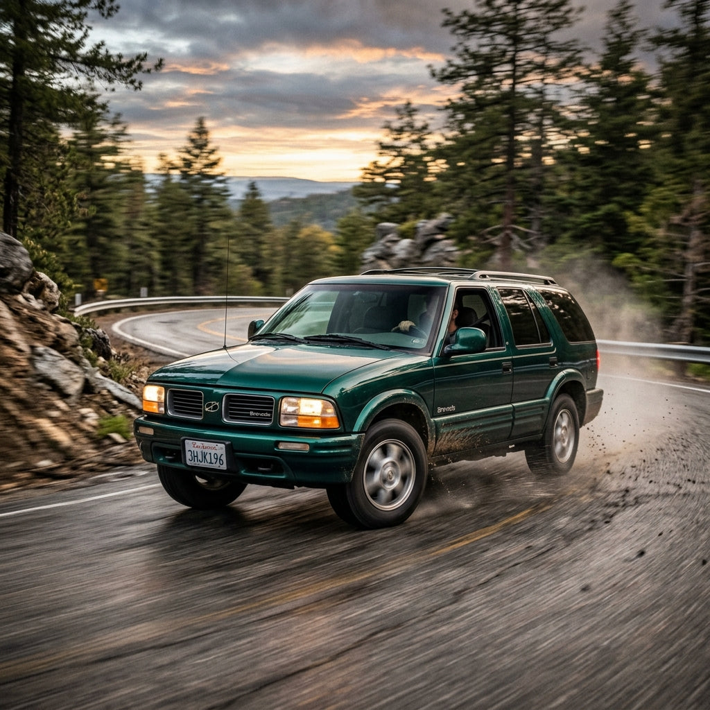 Action Shot: Oldsmobile Bravada Driving Fast
