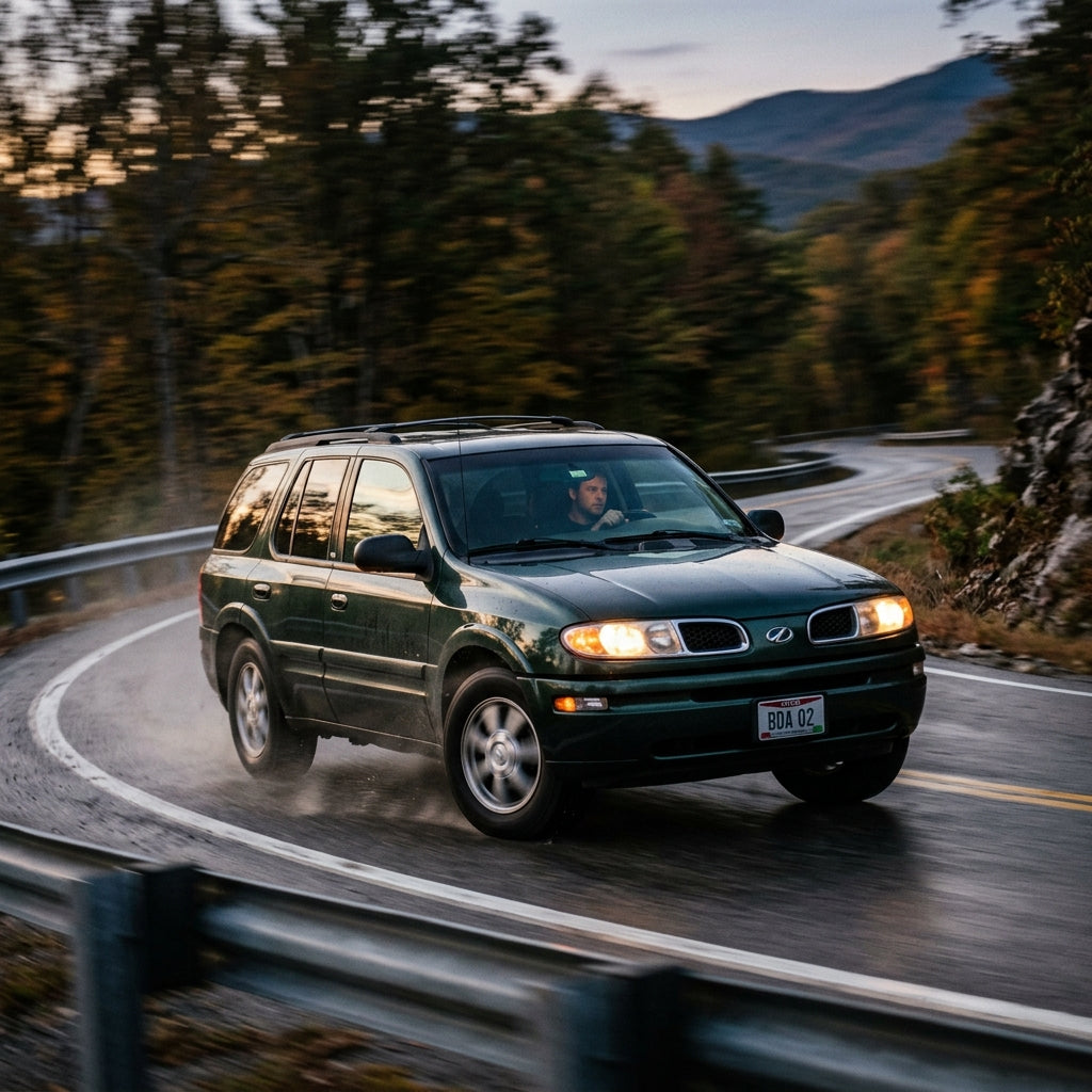 Action Shot: Oldsmobile Bravada Driving Fast