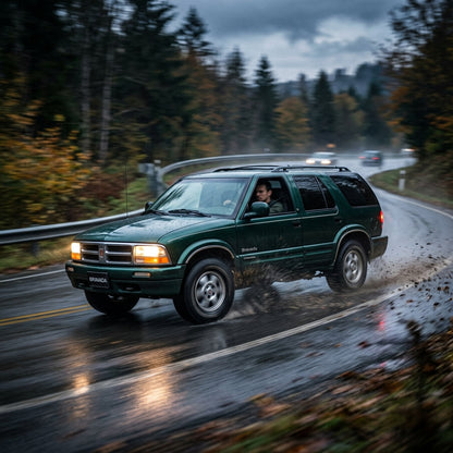 Action Shot: Oldsmobile Bravada Driving Fast