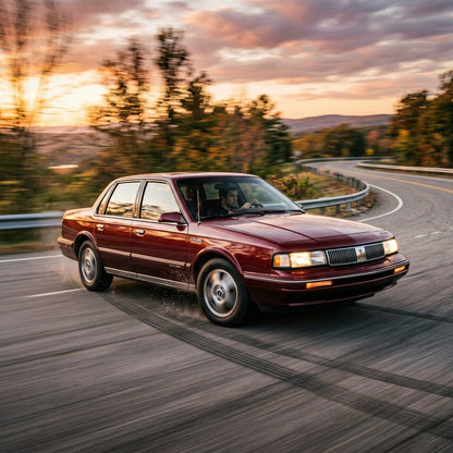 Action Shot: Oldsmobile Cutlass Driving Fast