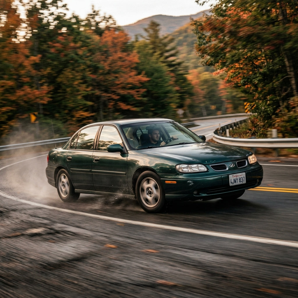 Action Shot: Oldsmobile Cutlass Driving Fast