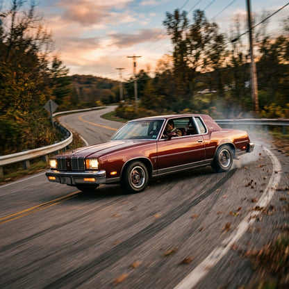 Action Shot: Oldsmobile Cutlass Supreme Driving Fast