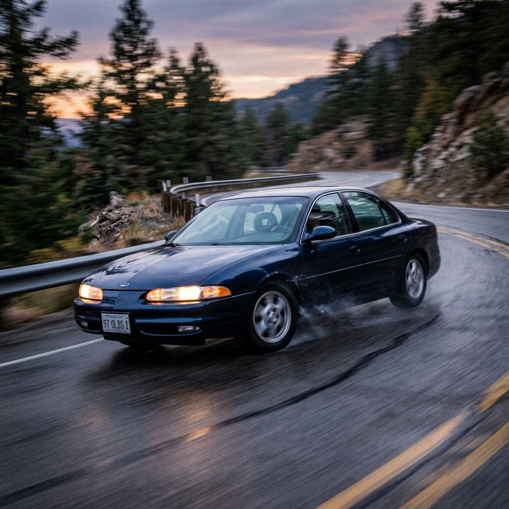 Action Shot: Oldsmobile Intrigue Driving Fast