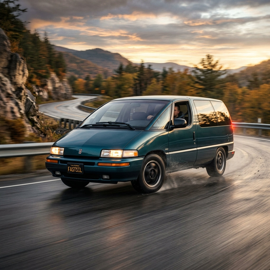 Action Shot: Oldsmobile Silhouette Driving Fast
