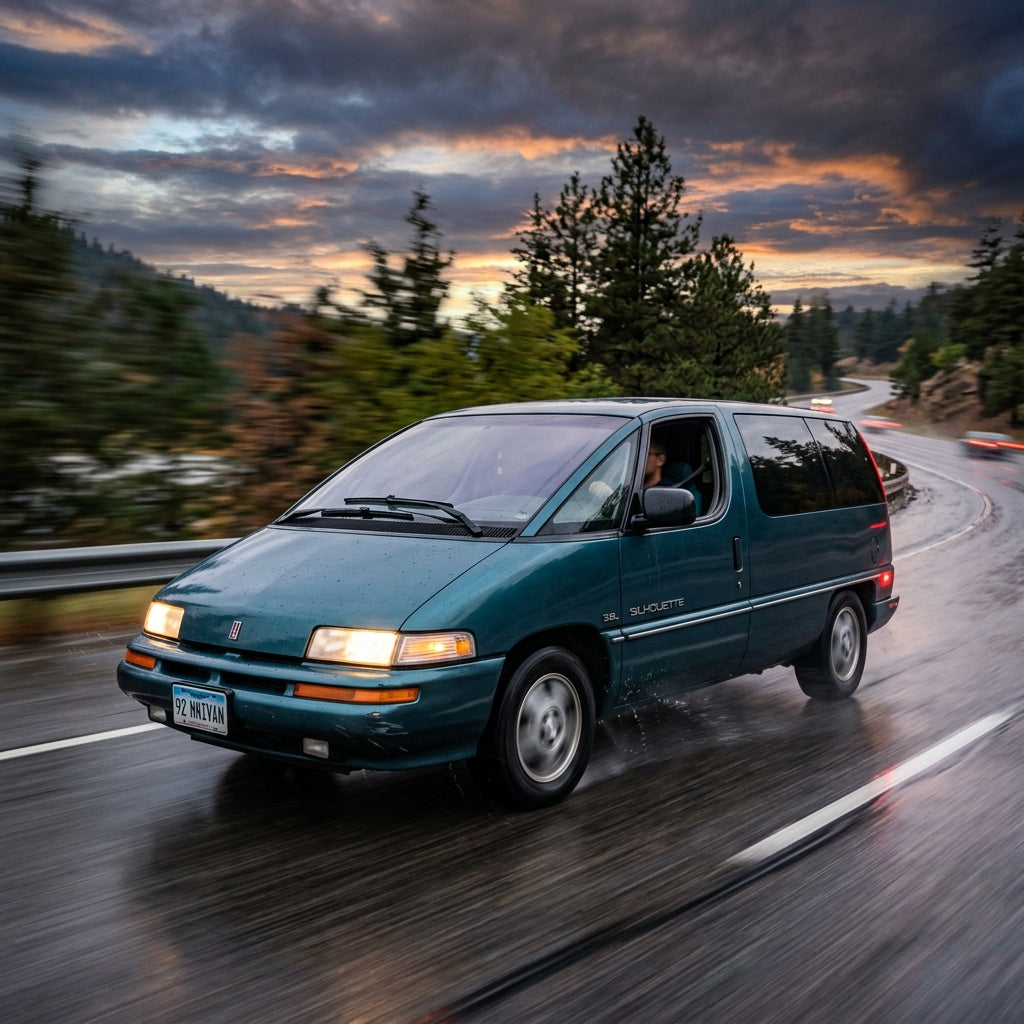 Action Shot: Oldsmobile Silhouette Driving Fast