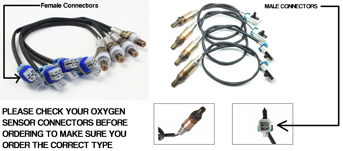 O2 Oxygen Sensor Replacement 4pc Set for GM Vehicles (2000-2004)