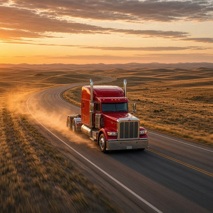Stage 2 AI Performance Chip Module OBD2 for Peterbilt – Adaptive Power & Fuel Efficiency - Peterbilt 389 driving fast