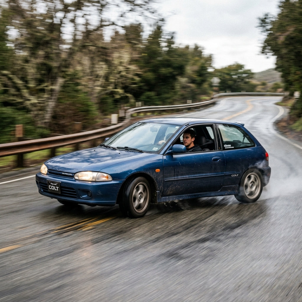 Action Shot: Plymouth Colt Driving Fast
