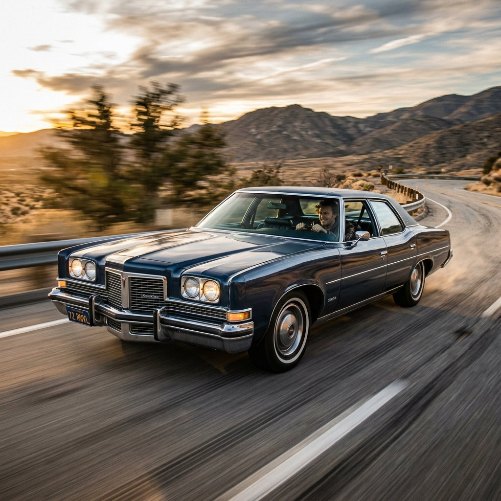 Action Shot: Pontiac Bonneville Driving Fast