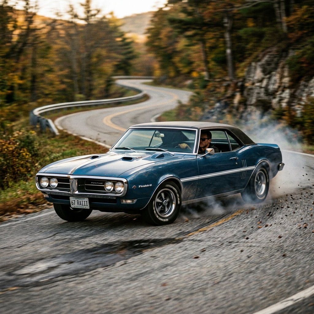 Action Shot: Pontiac Firebird Driving Fast