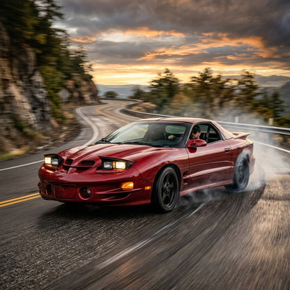Action Shot: Pontiac Firebird Driving Fast