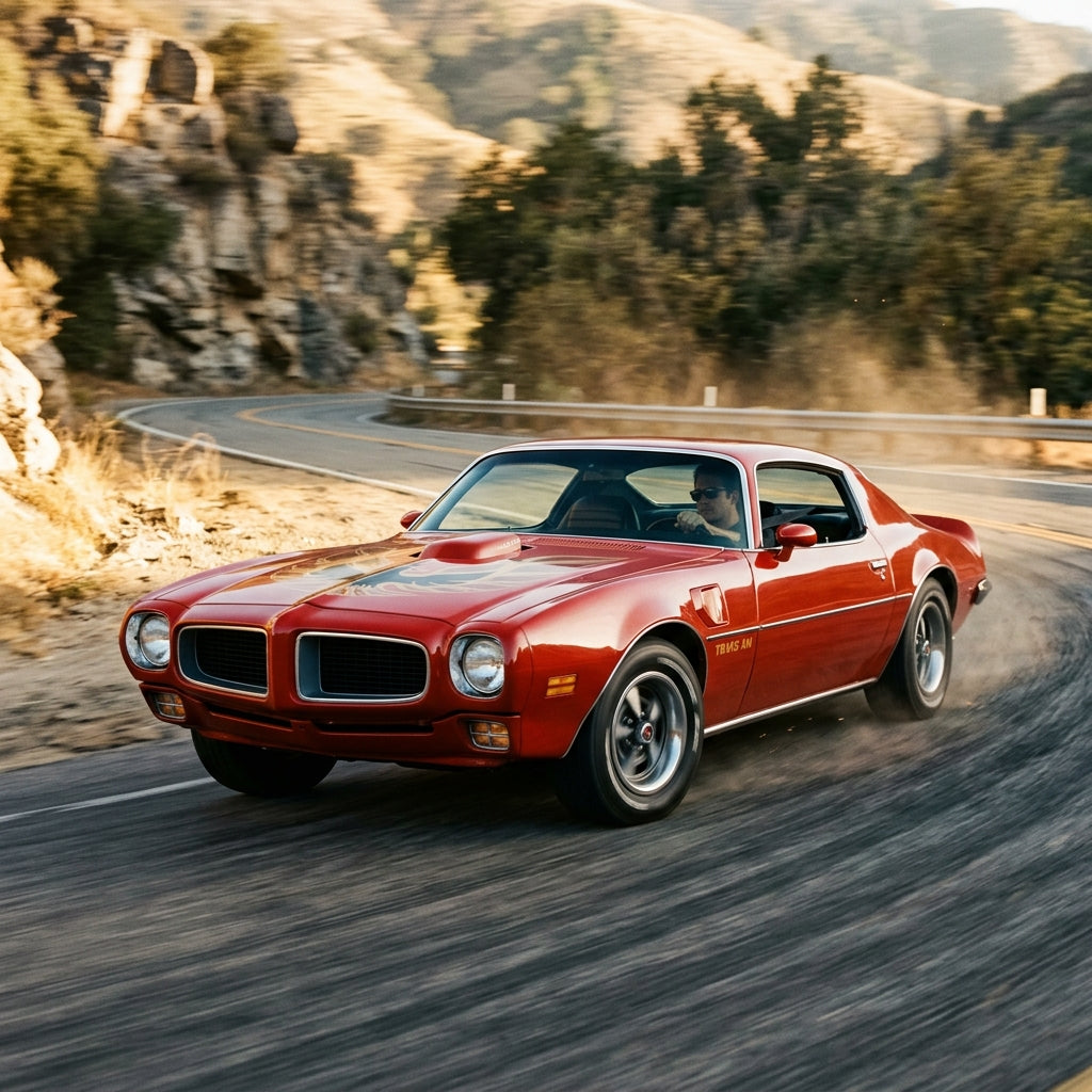 Action Shot: Pontiac Firebird Driving Fast