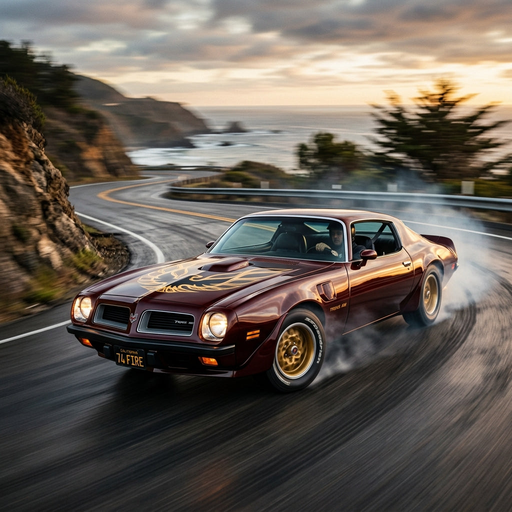 Action Shot: Pontiac Firebird Driving Fast