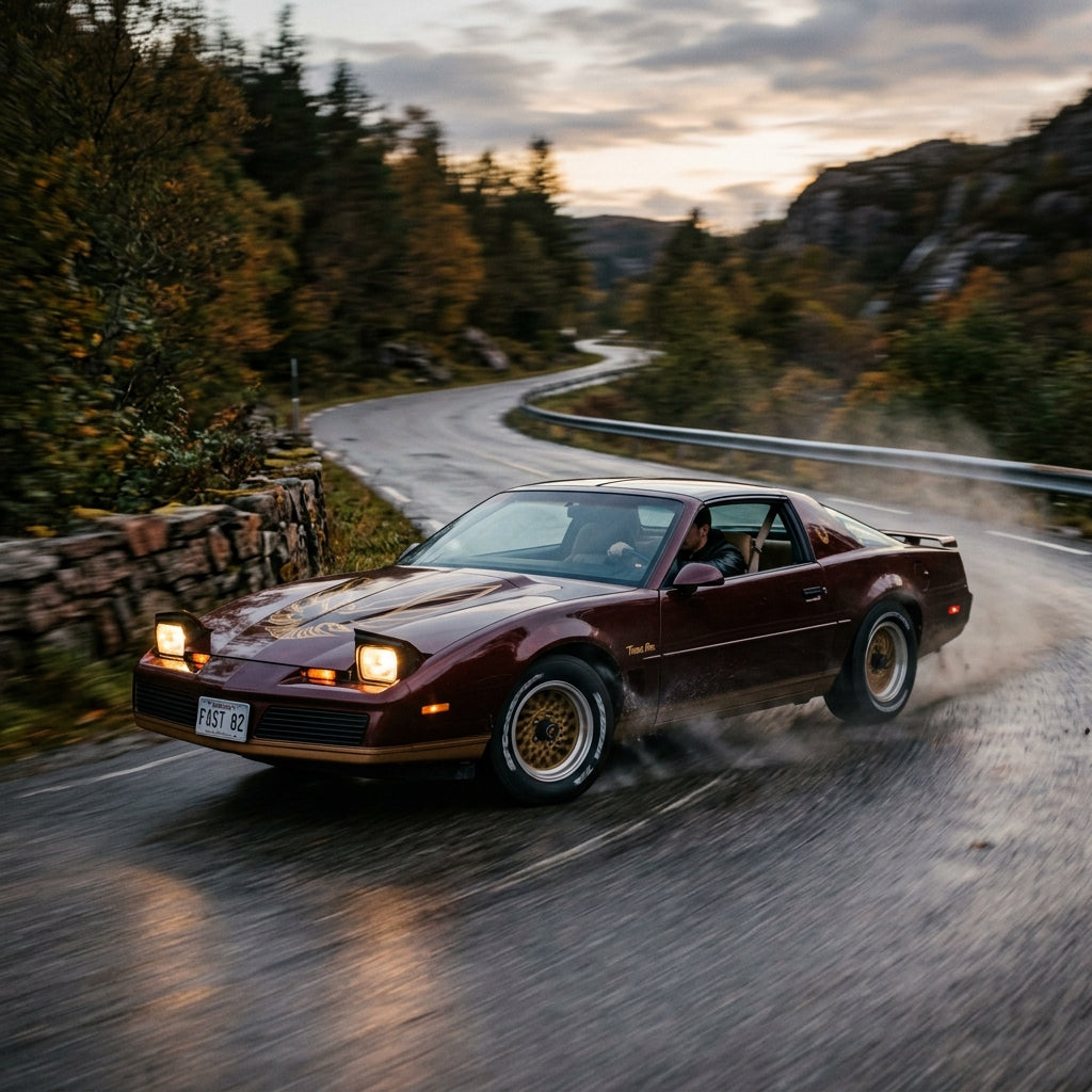 Action Shot: Pontiac Firebird Driving Fast