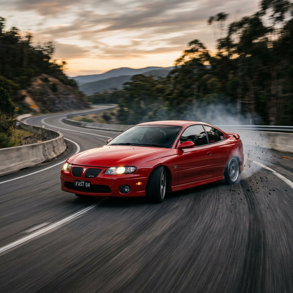 Action Shot: Pontiac GTO Driving Fast