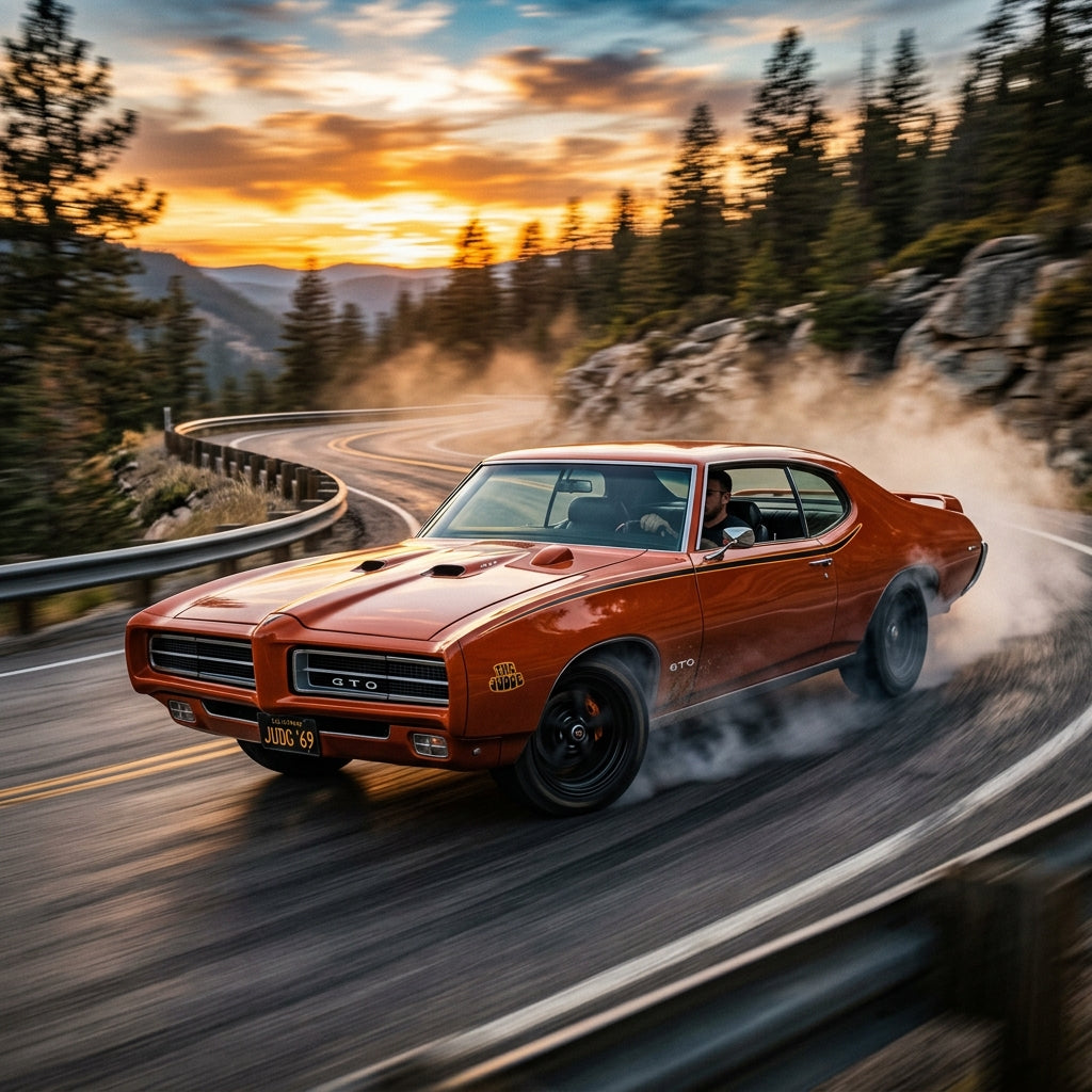 Action Shot: Pontiac GTO Driving Fast